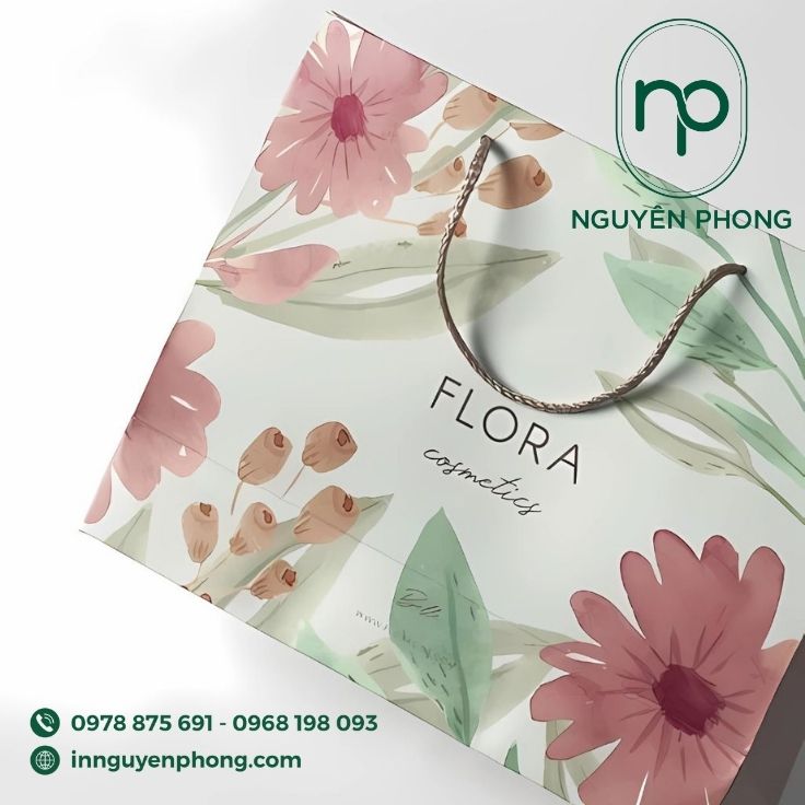 Mẫu túi giấy ivory đựng hoa thiết kế  